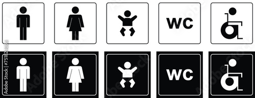 Bathroom and Toilet Symbols.