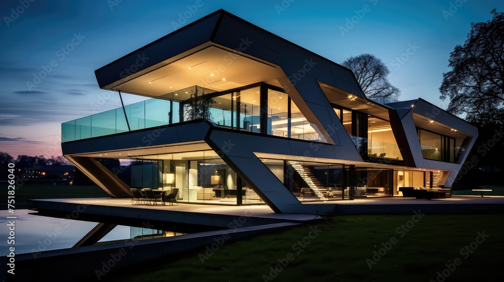 Obraz premium modern beautiful house building