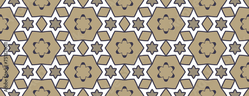 Abstract seamless gold and gray tile. Art deco seamless background