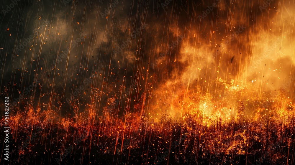 flames raining fire