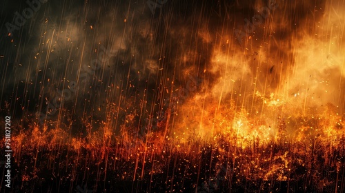 flames raining fire photo