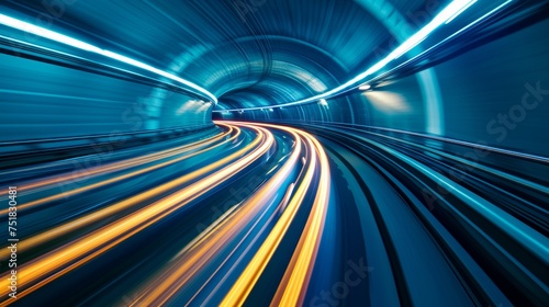 High-speed ride, light tunnel