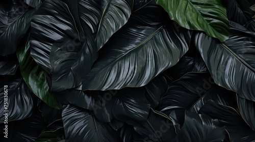 green dark leaves background