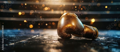 boxing glove in a ring photo