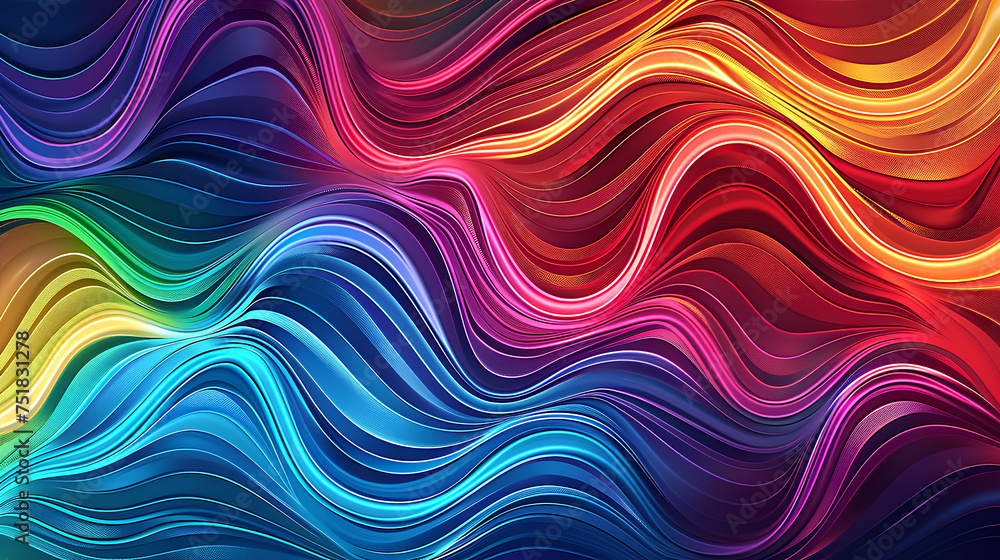 Rainbow wavy line design, abstract background. Rainbow wavy line design, abstract background.