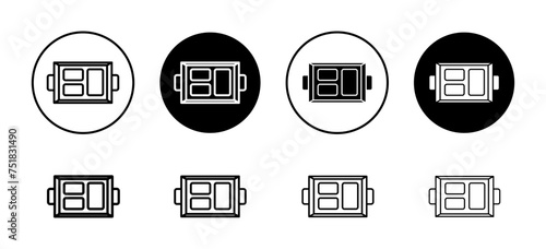 Food tray vector icon set collection. Food tray Outline flat Icon.