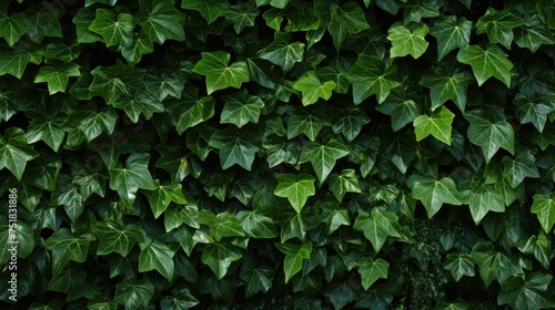 green wall leaves background