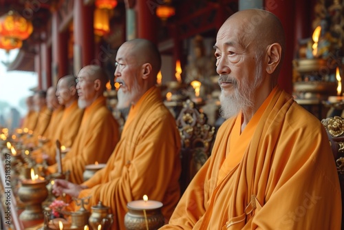 Chinese Elders at the Ceremony: Spiritual Unity in the Monastery Under the Caring Gaze of Antiquity and Wisdom