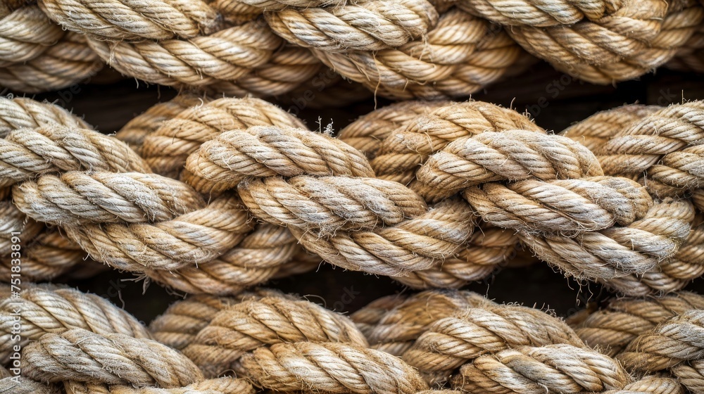 Knotted rope texture, nautical and strong