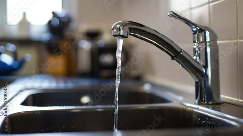A kitchen tap running water with nobody present to attend to it