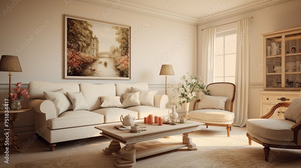 Fototapeta premium cozy living blurred room