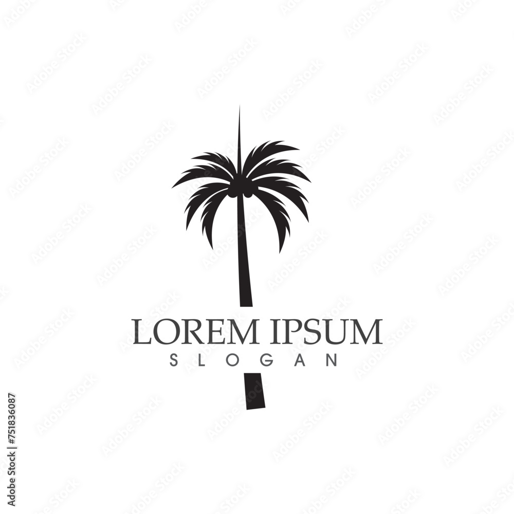Palm tree summer coconut tree logo vector  image