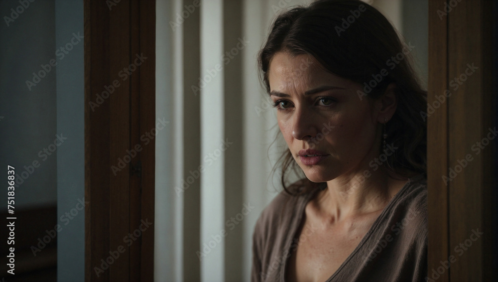 The haunting silence of a woman's suffering, hidden behind closed doors