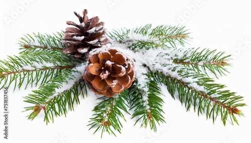 christmas snow fir branch isolated