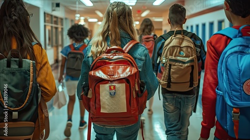 trendy school backpacks © vectorwin