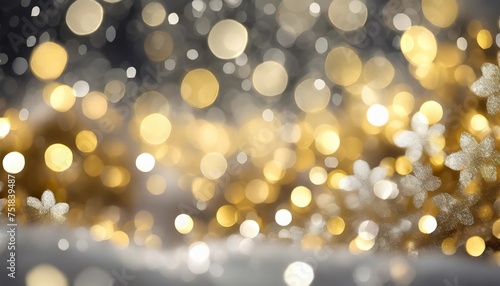 gold and white bokeh for christmas background