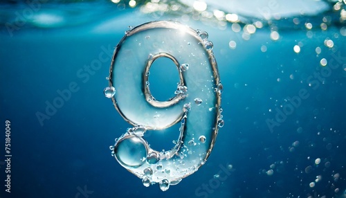bubbles font number 9 0 in ther or water realistic 3d rendering typography for your unique headline graphic design in several concept idea healthyr borne virus covid 19 corona photo