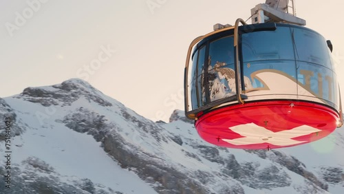 The Rotair cable car at Titlis in Switzerland.