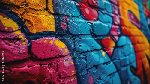 Close Up of a Colorful Brick Wall