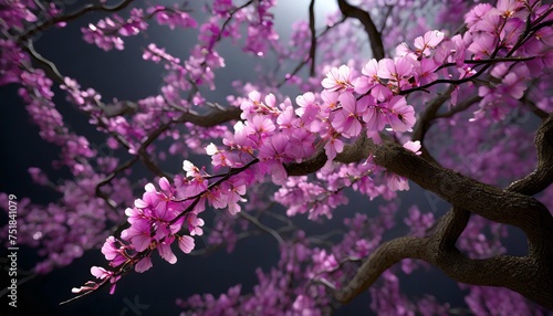 a redbud or cercis tree with pink flowers photo