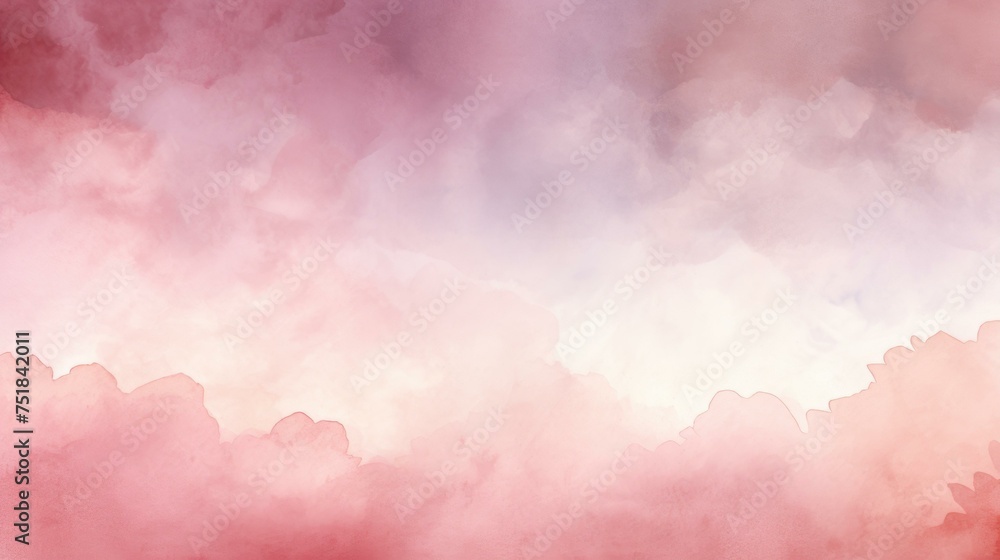 Obraz premium Watercolor background with and purple clouds. Generative AI.