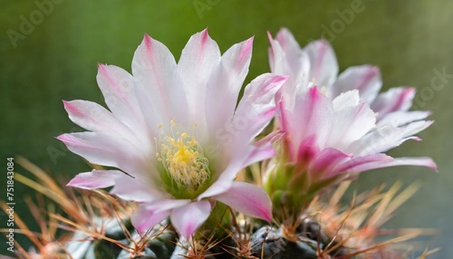 blooming light pink flower of rebutia carnival cactus photo