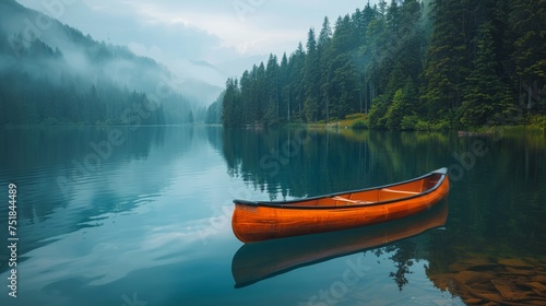 Small Boat Floats on Body of Water