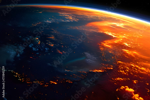 Dawning Beauty: Earth's Majestic Sunrise Viewed from Space