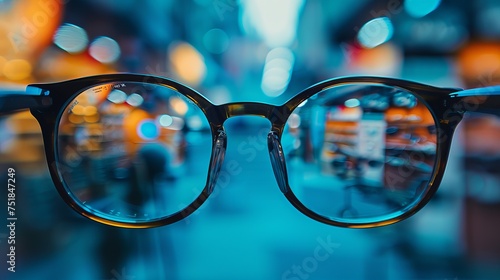 City streets through glasses