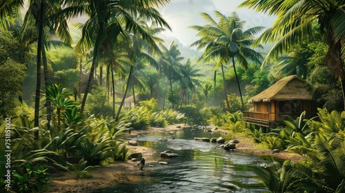 lush jungle vacation © vectorwin