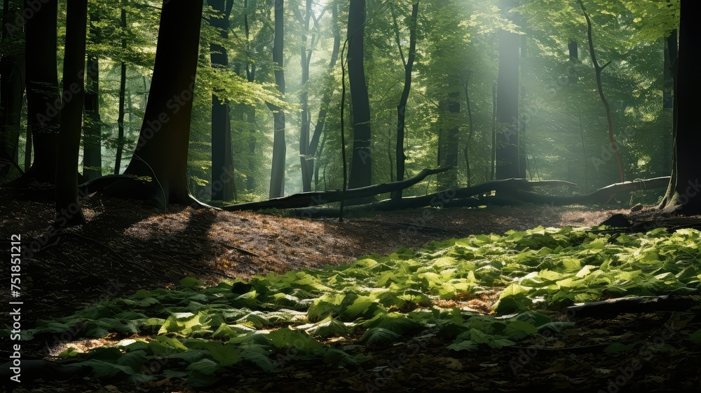 Obraz premium sunlight shadow leaves background