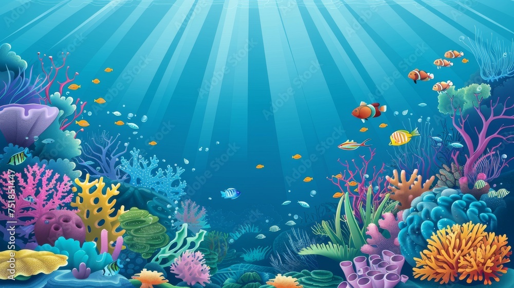 Undersea coral and fish background