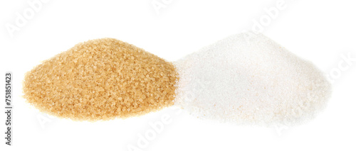 Different types of sugar isolated on white