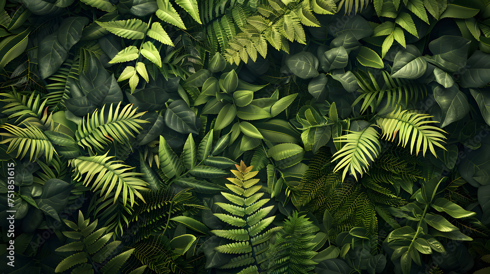 Fototapeta premium Lush Green Wall Covered With Abundant Leaves