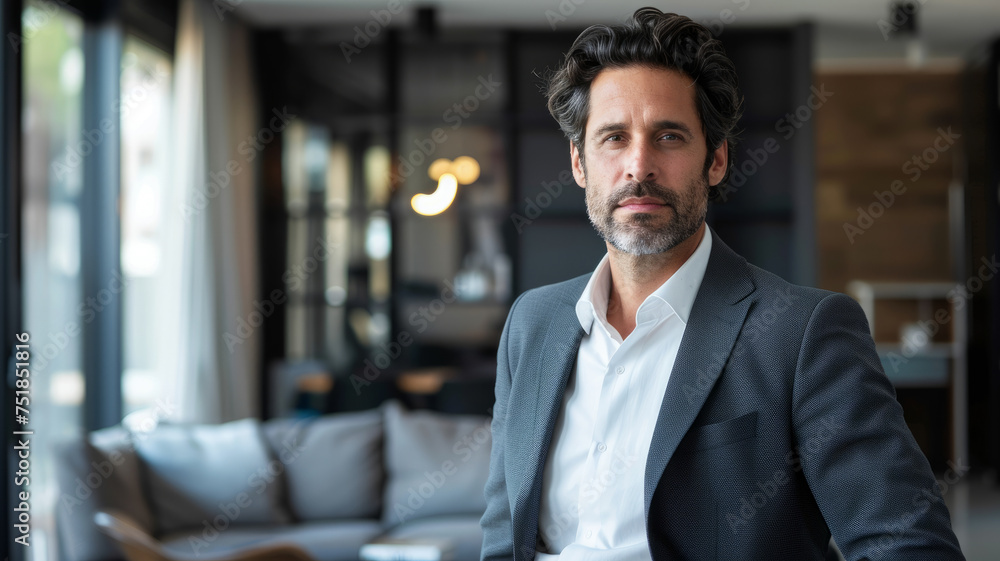 A successful businessman with a beard. A successful businessman with a beard.