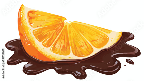 A slice of tangerine or orange coated with chocolate 