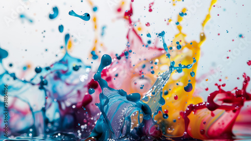 Abstract colourful paint splash in motion.