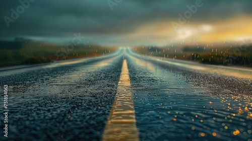 skid rain on road