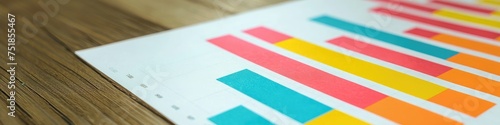 a financial report with colorful bar graphs, emphasizing the visual representation of profit growth and financial success.