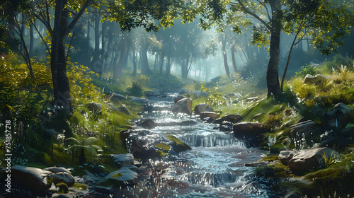A Stream Flowing Through a Forest