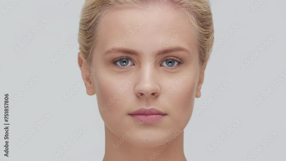 Studio portrait of young, beautiful and natural blond woman applying skin care cream. Face lifting, cosmetics and make-up concept. Studio portrait of young, beautiful and natural blond woman applying skin care cream. Face lifting, cosmetics and make-up concept.