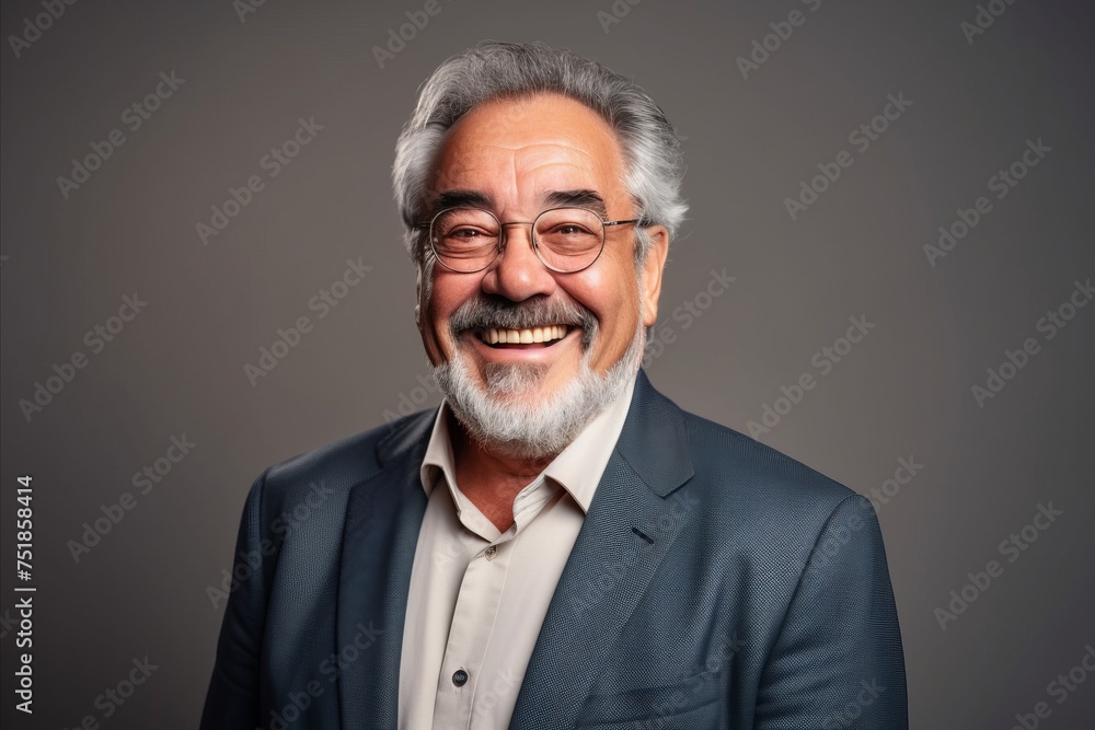 Portrait of a happy senior man with grey hair and glasses. Portrait of a happy senior man with grey hair and glasses.