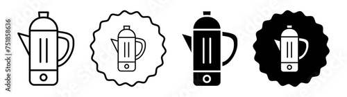 Percolator set in black and white color. Percolator simple flat icon vector