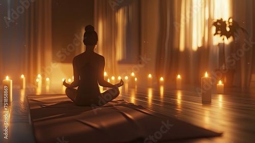 mindfulness candlelight yoga photo