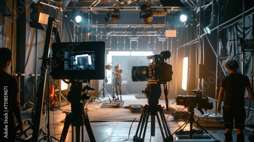 Video or film production studio used in shooting videography or photography and photo sets.