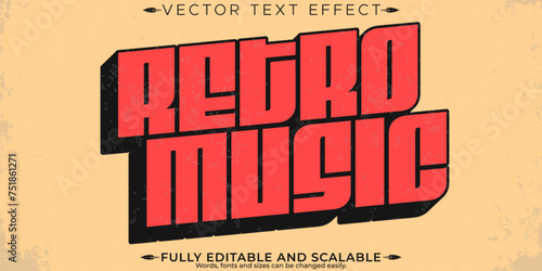 Retro, vintage text effect, editable 70s and 80s text style