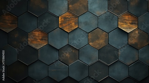 geometric dark hexagon background