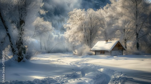 cold snowy scene © vectorwin