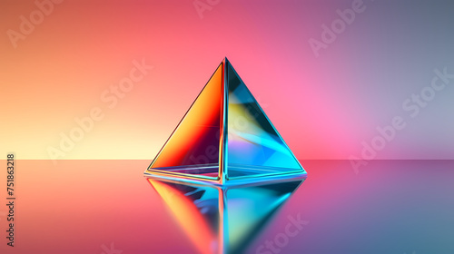 Abstract triangle rainbow art background