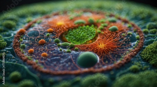 A close up of a plant cell. Generative AI.